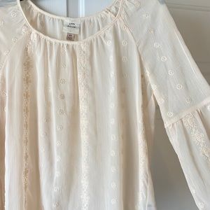 Lace and Cream Sheer Top
